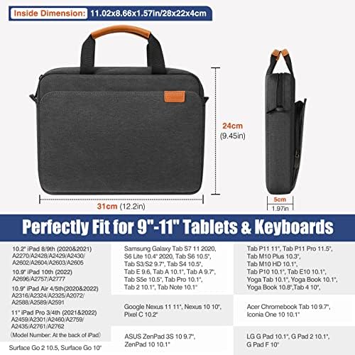 Моко 9-11 Инчен Таблет Чанта За Ракави, Заштитна Рачка Торба За Рамо Одговара на ipad air 5 10.9 2022, iPad Pro 11 M2 2022-2018, iPad