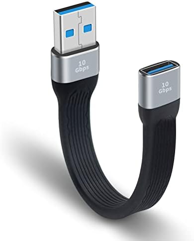 Poyiccot Краток USB 3.0 Продолжен Кабел, 5 инчен Рамен FPC USB Продолжен Кабел, USB Машки ДО USB Женски, 10GBPS USB 3.1 Продолжен Кабел