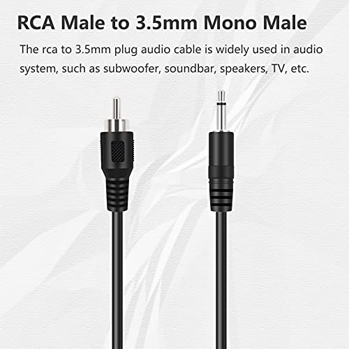 Bolsek 3ft RCA машки до 3,5 mm 1/8 инчен монорал моно-приклучок за приклучок за приклучок за приклучок за аудио конвертор за