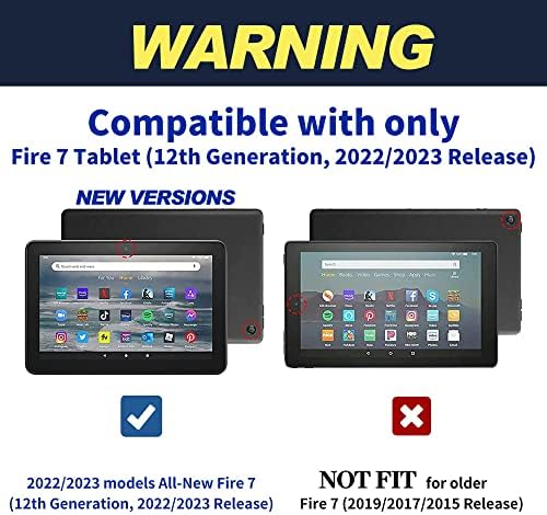 Универзална таблета кутија 7 инчи за поттикне пожар 7 2022/2023 12-ти генерал 360 степени ротирачки вртливиот штанд, ryuithdjp за Kindle Fire