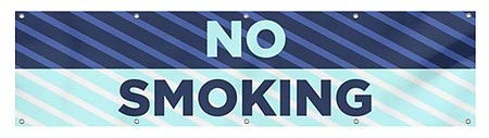 CGSignLab | „Без пушење -сина боја“, винил банер отпорен на ветерна мрежа | 8'x2 '