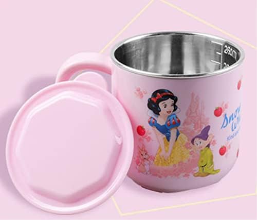 Секојдневно воодушевува Дизни принцеза Снежана издржлива чаша од не'рѓосувачки челик со капак, 250 мл розова
