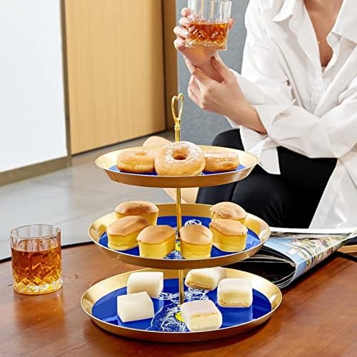 Куче 3-ниво држач за кекс, десерт штанд, кула за чаша за чај забава за свадбени роденденски бифе сервер