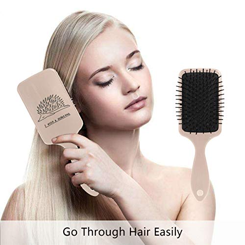 Четка за коса со перничиња од ВИПКК, пластична разнобојна еж, соодветна добра масажа и анти -статичка четка за коса за коса за сува и влажна коса, густа, кадрава или и