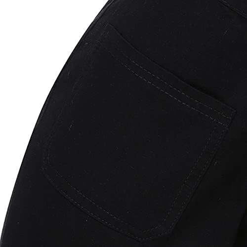 Уфоко жени искинати фармерки, тенок bellвонче во стилот на Y2K, строги црно -сини буги цветни чипка печати долги панталони