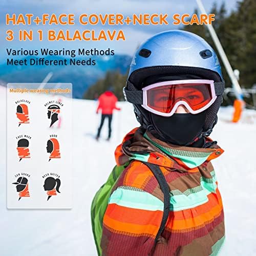 Детска балаклава ски-маска 2 пакет, зимска капа за лице за лице за вратот за 3-15 момче девојче, целосни маски за лице за велосипедизам