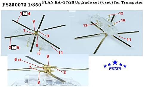 GBModel Five Star Helicopter Modification Parts Model Model Комплет, FS350073 1/350 Scale Scale Plan KA27 KA28 Надградба поставена за Трамптер 06213 Комплет за градење модели DIY додатоци за ретрофит