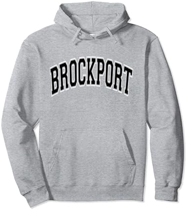 Brockport NY New York Varsity Style Black Text Pullover Hoodie