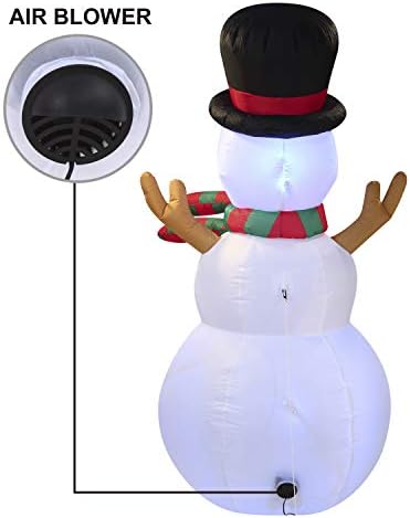 Aidоеидоми 6 метри висок Божиќен надувување Снежен човек со градежни LED диоди, разнесени снежни надувувачи за Божиќна забава во