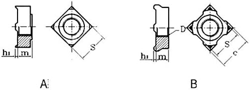Сиживуџија Завртка И Навртка Сет Нерѓосувачки Челик Квадратни заварување орев, Четири агол место заварување орев-М10-Еден Вид Болт И орев