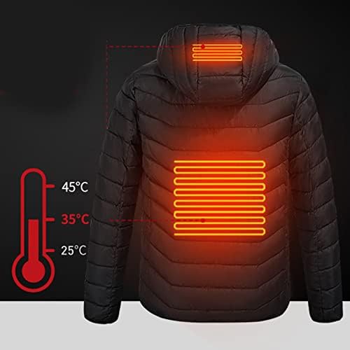 Зимски јакни за YmoSrH за мажи загреана палто јакна со качулка за греење термички потопло масти и јакни плус големина