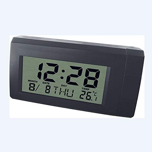 Yasez CT66 CAR Термометар часовник Дигитален часовник мини автоматски часовник Автомобилски месец датум термометар во боја на задното осветлување