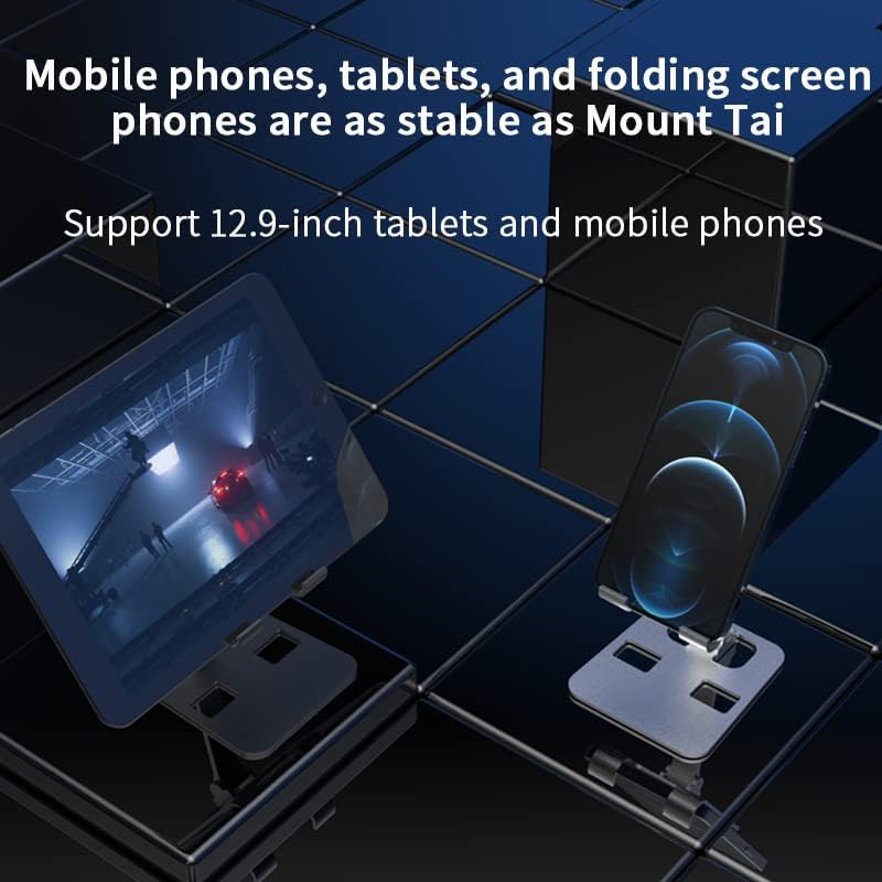 Држач за штанд на алуминиум за биро, прилагодлив држач за висина на висина, преклопен преносен компатибилен со iPhone 13 Pro Max 12 11 XS XS XR iPhone SE Samsung Galaxy S22 Ultra 4 - 7,9 ''