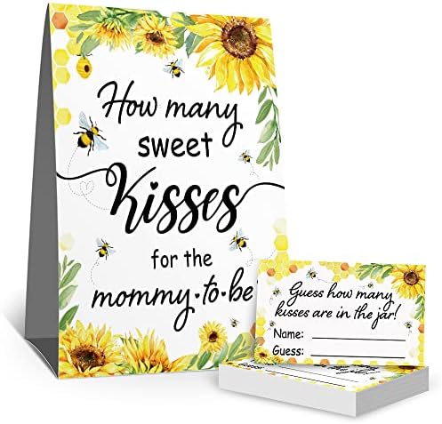 Колку бакнежи за бебиња за туширање картички, сончогледни пчели бакнежи погодувајќи бебешки тушеви билет за томбола, бакнежи за мама да