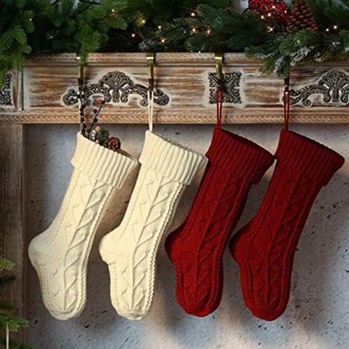 Декор за божиќни чорапи на Харлот, плетени елки чорапи чорапи, бонбони, подароци, украси за дрво, украси