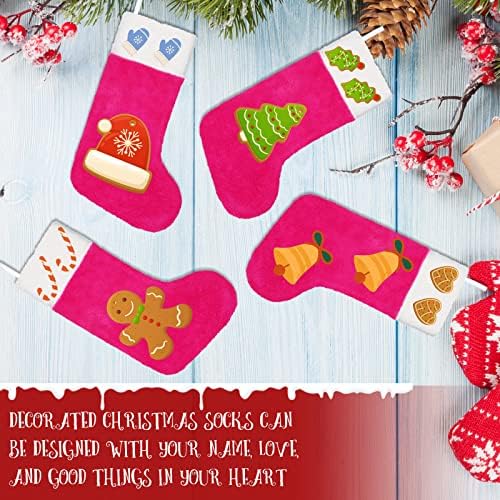 8 пакувања Божиќно порибување 19,5 инчи кадифен божиќно порибување кадифено меко Божиќно камин што виси чорапи за украси за семејни празнични забави