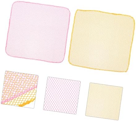 Scrubbers Hanabass 4PCS, што може да се употреби розова плоча, чистење сунѓерка за миење садови за садови за садови за гребење, крпи за пешкири, жолто+ дежурна чистачка