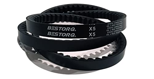 Bestorq 3Vx300 гума V-појас, суров раб/метеж, црна, 30 должина x 0,38 ширина x 0,32 висина, пакет од 4