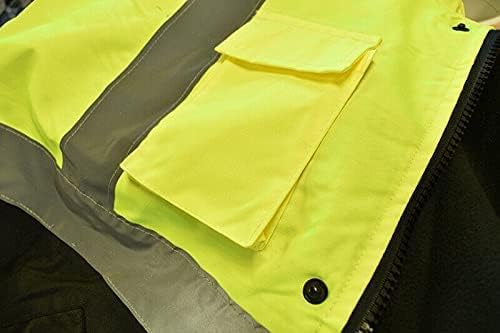 Безбедност на самоубиец со висока видливост на Exgreem за дожд, zip Out lyer на руно, водоотпорен, безбедносен палто за работна