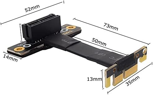 Конектори PCIE 3.0 X1 до X1 продолжен кабел PCI -E 8G/BPS Двојна вертикална 90 степени десен агол PCI Express 1x Riser картичка