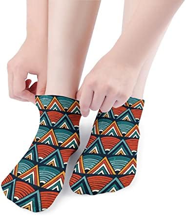 Baikutouan живописни племенски чорапи на глуждот кратки за мажи жени со ниско ниво без шоу