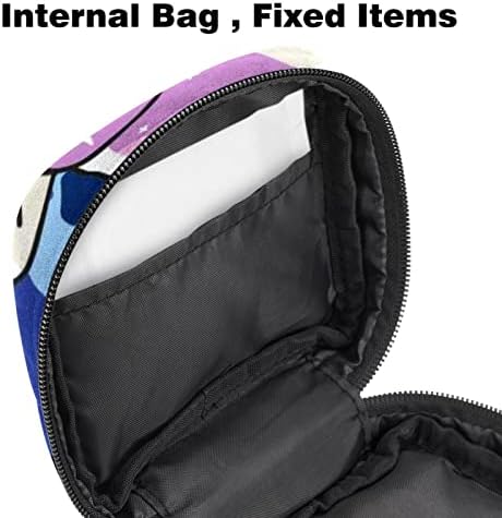 Санитарна торба за складирање на салфетка, торбичка за подлога, торбичка за подлога, мала торба за шминка, шарена еднорог сина црна маскирна шема