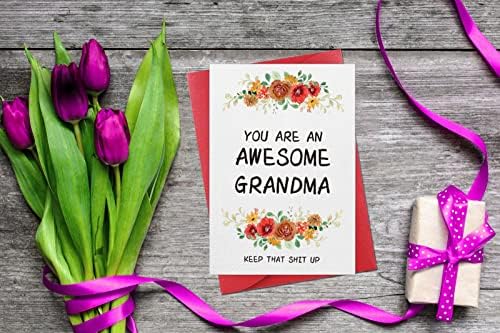 Waahome Смешна картичка за мајки за баба на баба Нана, вие сте прекрасна картичка за подароци за мајки за баба од внуци, картичка за подароци на баба Нана за Божиќниот р?