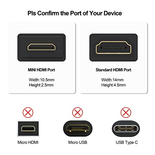 RyzzRooa Mini HDMI До HDMI Адаптер, 1-Пакет 4K HDMI Мини ДО HDMI Машки До Женски Адаптер Конектор Компатибилен Со Малина Pi Нула W DSLR Камера