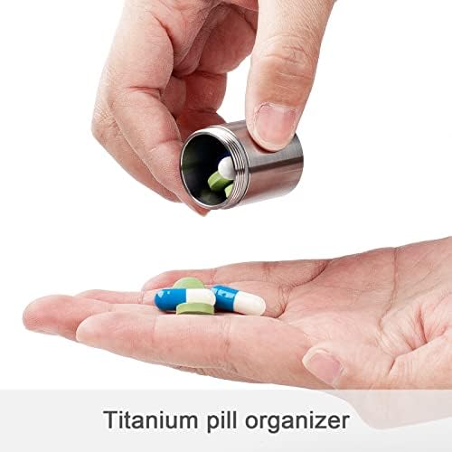 Титаниум Брзо Ослободување Приврзок За Клучеви+Преносни Футроли За Апчиња Метален Држач За Пилули За Титаниум