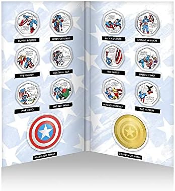 Комплетен Пакет Официјалната Комеморативна Колекција На Капетан Америка-14 Монети/Медали Од Најнезаборавните Сцени од Најдобрите