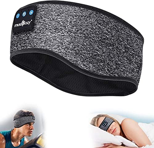 Слушалки за спиење MusicOzy Sleep Bluetooth слушалки за спиење за спиење, 3Д безжична музика за спиење за глава за странични спиење
