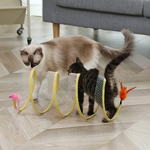 Grebest Cat Tunnel играчки олеснување на здодевно работење на ситна изработка на еко-пријателска миленичиња во облик на мачка со мачки