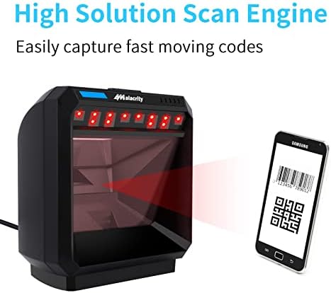 Заштедете 15% на Alacrity 2D QR безжичен скенер за баркод со Bluetooth со LCD екран + Handsfree 2D Omnidirectional Barcode Scanner