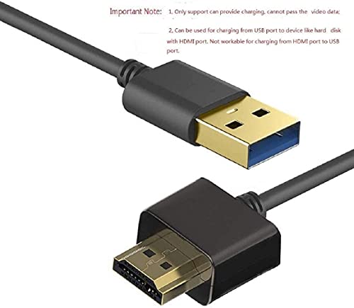 USB до HDMI кабел, Ankky USB 2.0 машки до HDMI адаптер за сплитер на кабел за машки полнач - 0,5м/1,64ft