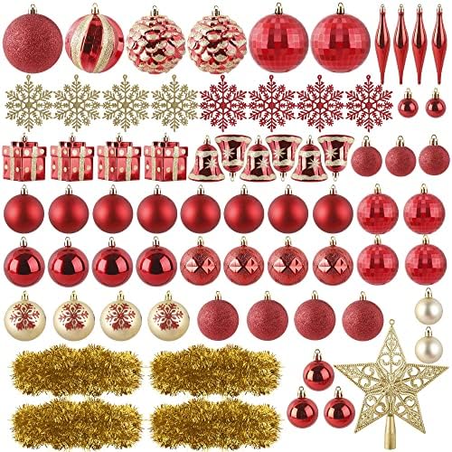 Christmasоеидоми 71 ПЦС Божиќни разновидни украси со toвездено дрво, избришани божиќни украси за празници, декорација на забави, украси