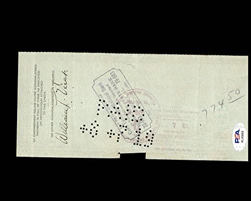 William Veeck PSA DNA потпишана X2 Chicago Cubs Check 7-31-1919 Autograph