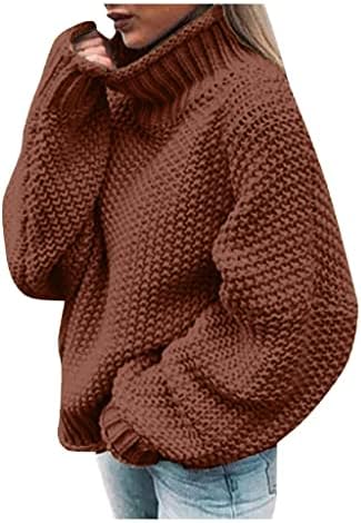 Требин пад џемпер за жени, со големина џемпер за жени женски џемпер завиткани женски обични преголеми плетени влезови