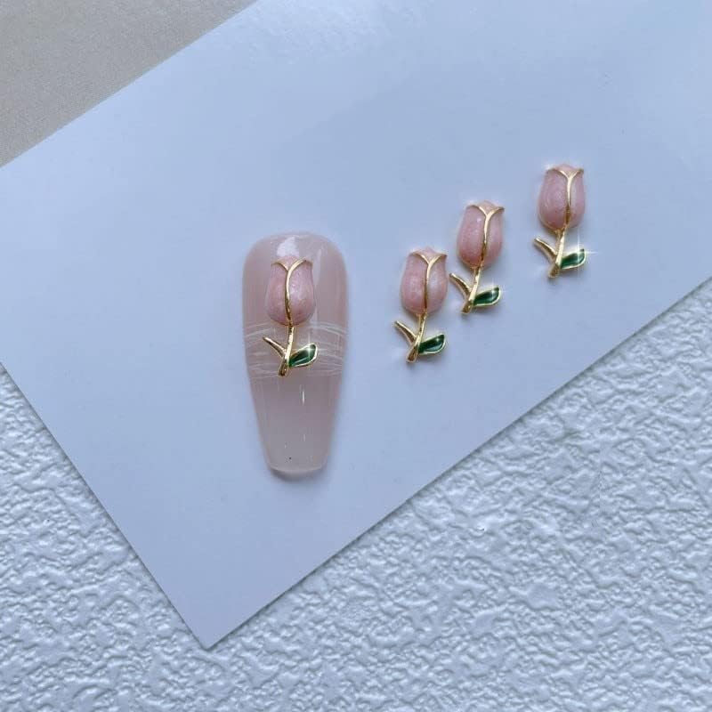 10 парчиња луксузен цветен дизајнер на нокти, привлечен легура, цветен дизајн накит за накит за додатоци за нокти DIY