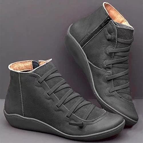 Женски обични рамни гроздобер чизми за чизми странични патенти за чевли за чевли за чевли