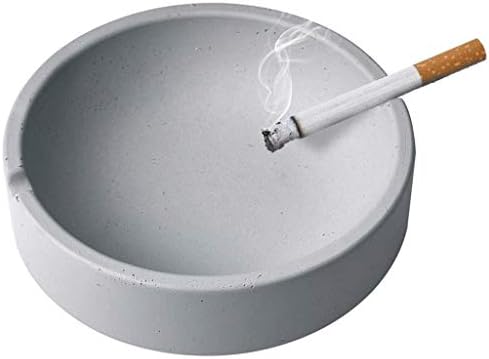 Xjjzs Ashtray, тркалезна пепелник за и на отворено декоративно пепелник декоративни големи тркалезни сјајни пепелници за цигари, затворен и отворен гроздобер пушење пеп