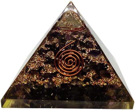 Медитација на јога на Sharvgun Amethyst orgone Pyramid Pyramid Crystal 65-75mm EX-LG