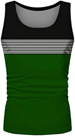 XXBR Менс летен резервоар на врвови во боја на крпеница во боја, спортски кошула без ракави, највисок атлетски тренинг, теретани