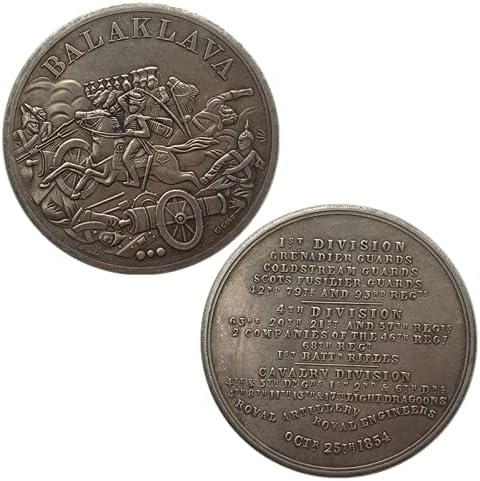 1854 Британска Балаклава Битка Месинг Стариот Сребрен Медал Колекција Занает Бакар Сребрена Монета Комеморативна Монета