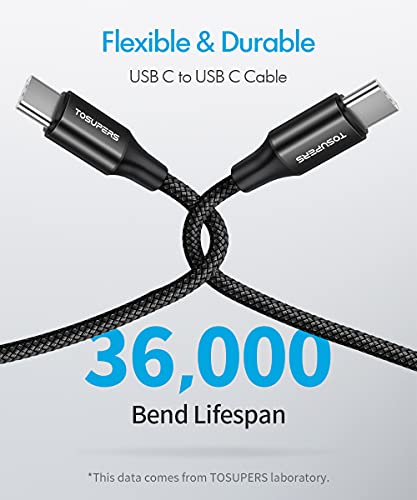 Краток USB C ДО USB C Кабел [1ft, 2-Пакет], 60w Брзо Полнење Тип C До Тип C Кабел Плетенка За Samsung Galaxy S23 S22 S21 S20 FE