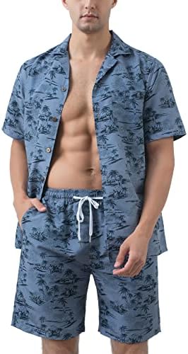 Година во година надвор од хавајските кошули и шорцеви сетови за мажи кои редовно се вклопуваат во случајни хавајски кошули со брзо суво