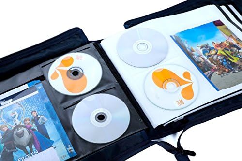 Кутија За Складирање ДВД ЦД Со Екстра Широк Наслов Насловни Страници За Блу Реј Филм Музика Аудио Медиумски Диск-Сина, 192 Единици На Дискот, 96 Џебови Од Брошури