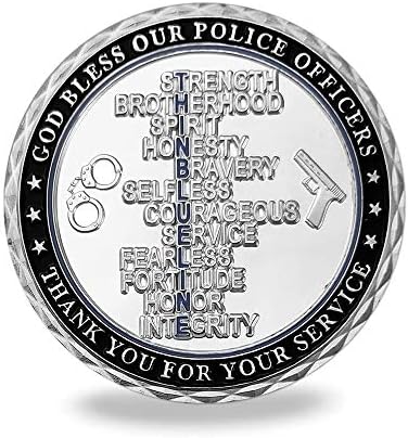 Тенка Сина Линија За Спроведување На Законот Предизвик Монета Спартан Воини Полицајци Воена Монета