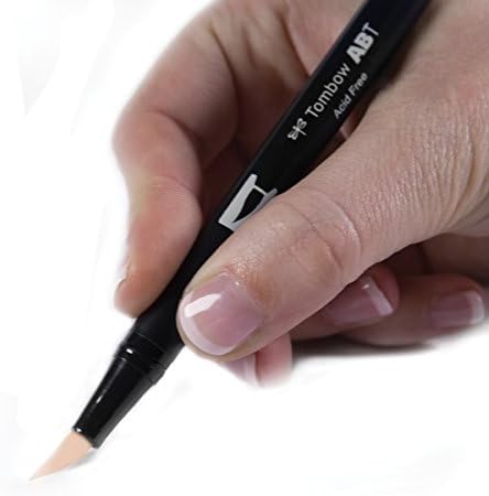 Tombow 56598 Marker Dual Brush Pen, 850 - лесен кајсија, 1 -пакет. Мешавина, четка и фино маркер на врвот, месо