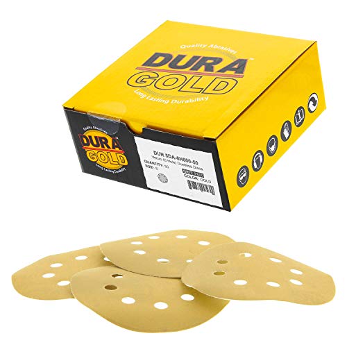 Дура -злато 5 дискови за пескарење злато - 600 решетки и 5 кука и јамка DA подлога за плоча, 8 шема на дупки