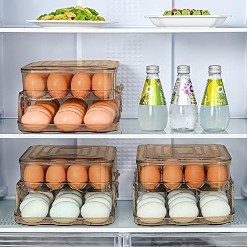 Држач за јајце Qktyb за фрижидер, 41 автоматски сад за складирање на јајца од 41 капацитет за ладил